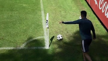 El gol olímpico de Raúl Jiménez en la práctica del Tricolor