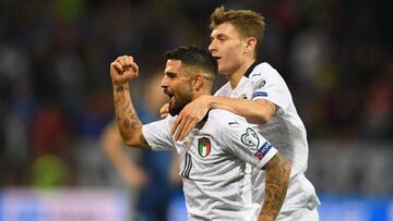 Insigne celebra el gol ante Bosnia.