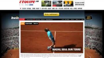 L&#039;Equipe abr&iacute;a as&iacute; su edici&oacute;n digital.