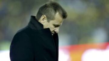 El entrenador brasile&ntilde;o Dunga durante el partido entre Brasil-Colombia. 