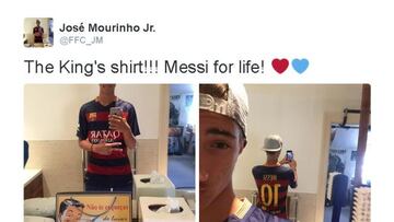 El hijo de Mourinho, en redes sociales: "Messi es el rey"