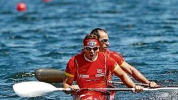 <b>CLASIFICADO. </b>Javier Hernanz, en primer plano, en pleno esfuerzo.