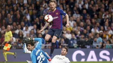 La imagen del gol de Rakitic la pasada temporada en el Bernab&eacute;u.