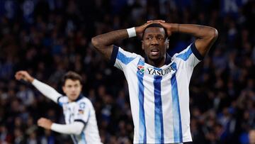 Soccer Football - Copa del Rey - Semi Final - Second Leg - Real Sociedad v RCD Mallorca - Reale Arena, San Sebastian, Spain - February 27, 2024 Real Sociedad's Sheraldo Becker reacts REUTERS/Vincent West