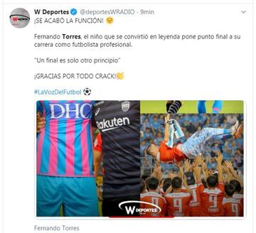 El mundo del deporte da las gracias a Fernando Torres