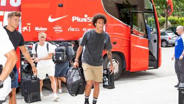 Witsel, en la llegada del Atlético este mediodía a Los Ángeles de San Rafael.