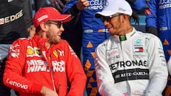 Vettel y Hamilton en la foto inaugural de la temporada 2019.