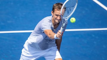 NEW YORK, USA, August 27. Daniil Medvedev of Russia during a practice session in preparation for the US Open Tennis Championship 2022 at the USTA National Tennis Centre on August 27th 2022 in Flushing, Queens, New York City.  (Photo by Tim Clayton/Corbis via Getty Images)