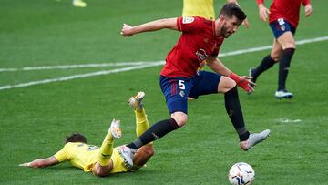 David Garc&iacute;a durante el encuentro ante el Villarreal