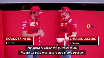 Carlos Sainz y Leclerc sobre el Ferrari: "Me encanta, me gusta el coche, me gusta el color"