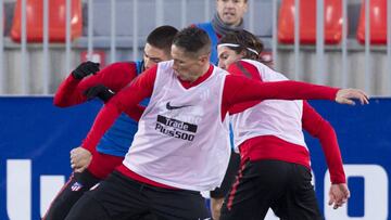 Fernando Torres en el entrenamiento. 