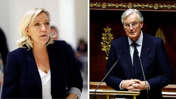 Marine Le Pen y Michel Barnier