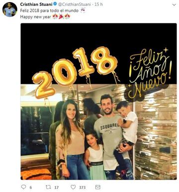 Los mensajes y las felicitaciones por Año Nuevo de los futbolistas