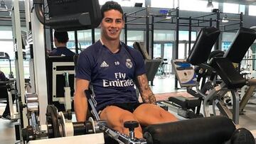 James Rodríguez entrena en el Gimnasio para su regreso