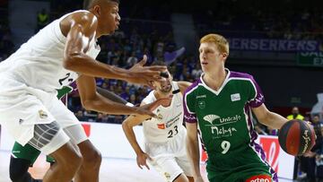Alberto Díaz, base del Unicaja Málaga, ante el Real Madrid.
