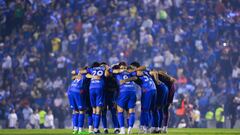     Players of Cruz Azul  during the final first leg match between Cruz Azul and America as part of the Torneo Clausura 2024 Liga BBVA MX at Ciudad de los Deportes Stadium on May 23, 2024 in Mexico City, Mexico.