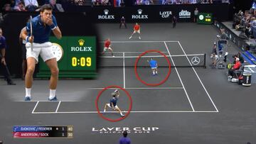 El pelotazo de Djokovic a Federer en la Laver Cup