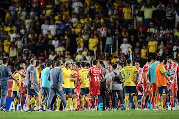  Rodrigo Aguirre of America and Alejandro Manuel Mayorga of Necaxa  during the 9th round match between Necaxa and America as part of the Liga BBVA MX, Torneo Apertura 2024 at Victoria Stadium on September 21, 2024 in Aguascalientes, Mexico.