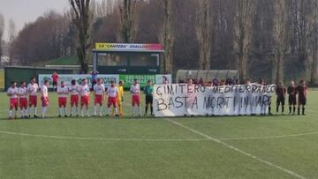 Sancionado al Athletic Brighela por lucir una pancarta sobre la tragedia de Cutro