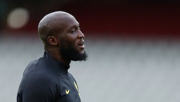 FILE PHOTO: Soccer Football - Champions League Final - Inter Milan Training - Ataturk Olympic Stadium, Istanbul, Turkey - June 9, 2023 Inter Milan's Romelu Lukaku during training REUTERS/Molly Darlington/File Photo
