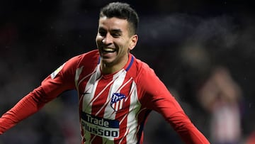 Correa celebra su gol al Valencia. 