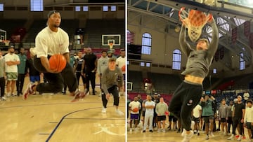 Saquon Barkley and Cooper DeJean shock fans with insane alley-oop combo