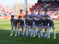 Mirandés-Real Valladolid, temporada 25-26. Once inicial del Real Valladolid.
