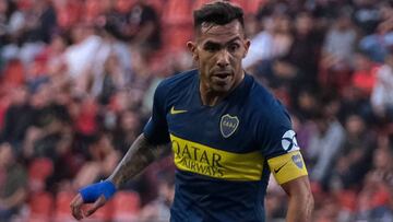 Carlos Tevez of Argentina&#039;s Boca Juniors controls the ball during a friendly soccer match against Mexico&#039;s Tijuana at Caliente stadium in Tijuana, Baja California state on July 10, 2019, northwestern Mexico. (Photo by Guillermo Arias / AFP)