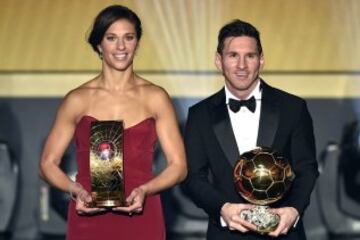 Lionel Messi y Carli Lloyd.