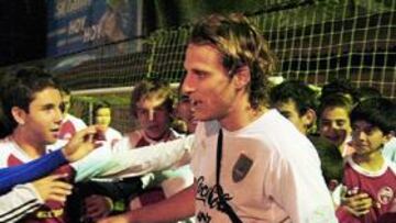 Forlán, con Uruguay.