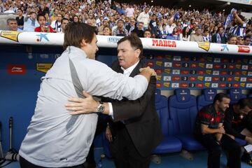 Ya como entrenador, Pochettino ha vuelto a cruzarse con Camacho. Aquí en un Espanyol-Osasuna de la 2010-11.