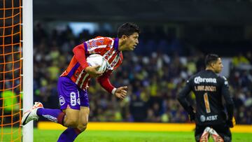 during the Semifinals second leg match between Club Aguilas del America and Atletico de San Luis as part of Torneo Apertura 2023 Liga BBVA MX, at Azteca Stadium, December 09, 2023, in Mexico City. Mexico.