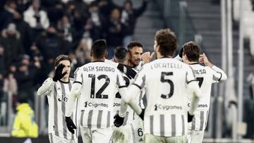 Los jugadores de la Juventus, en el partido ante el Atalanta.