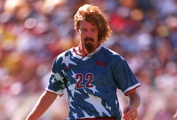 Alexi Lalas durante un partido de la Selección de Estados Unidos