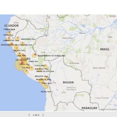 Mapa de casos por coronavirus por departamento en Perú: hoy, 24 de mayo