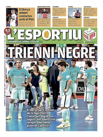 Portada de 'L'Esportiu' del martes, 20 de junio de 2017.