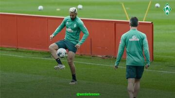 Pizarro, durante el stage del Werder Bremen en Mallorca. 