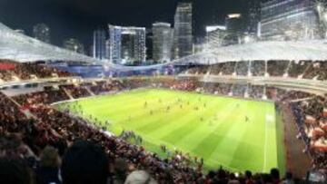 El futuro estadio. La maqueta de c&oacute;mo ser&aacute; el nuevo Miami Arena.