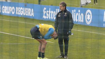 Borja Granero en un entrenamiento con el Deportivo.