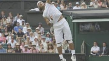 <b>A CAÑONAZOS. </b>Rafa Nadal logró ayer su segunda mejor marca de saques directos en el Torneo de Wimbledon: en 2006 ante Andre Agassi logró 18, ayer fueron 17.
