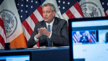 E alcalde de Nueva York, Bill de Blasio, adelantó la fecha de reapertura de la ciudad, misma que acumuló la mayoría de contagios en el estado.