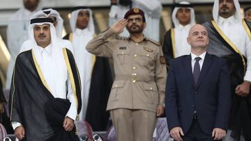 El Emir de Qatar, Tamim ben Hamad Al Zani, y el presidente de la FIFA, Gianni Infantino, en un reciente encuentro en Doha.