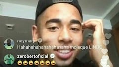 Neymar se mete en charla de Gabriel Jesús con sus fans