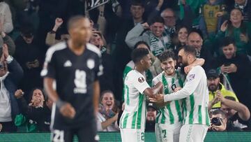 Abde celebra un gol ante el Aris Limassol.