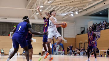 Hugo Alonso, en el Madrid-Barça de hace tres semanas en la Liga U.