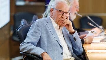 MADRID, SPAIN - MAY 08: The former vice-president of the Government Alfonso Guerra, during the presentation of the book 'Europa, ¿otoño o primavera?', at the headquarters of the European Commission in Spain, on May 8, 2023, in Madrid, Spain. This volume, in which several authors have participated, is published by the digital literary magazine Zenda with the sponsorship of Iberdrola. The book brings together fifteen views on the problems and challenges of the European Union and on the present and the immediate future of the continent.

 The book is a collection of fifteen perspectives on the problems and challenges of the European Union and on the present and immediate future of the continent. (Photo By Eduardo Parra/Europa Press via Getty Images)