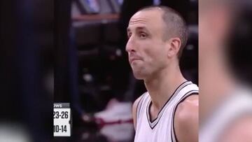 La mala suerte de Ginóbili: intenta fallar y el tiro libre entra