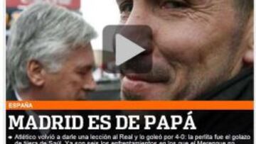 Así abría su web Olé tras el Atlético-Real Madrid.