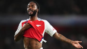 Raheem Sterling, jugador del Arsenal, durante un partido.