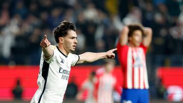 Brahim celebra su gol al Atleti en la Supercopa.